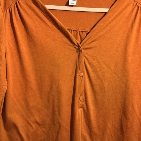Old nave Women's mustard yellow longsleeve -size M - Picture 2 of 4
